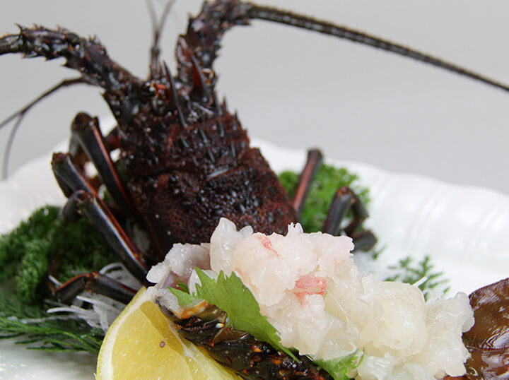 伊勢海老のお造り-民宿 ニュー白坂の夕食