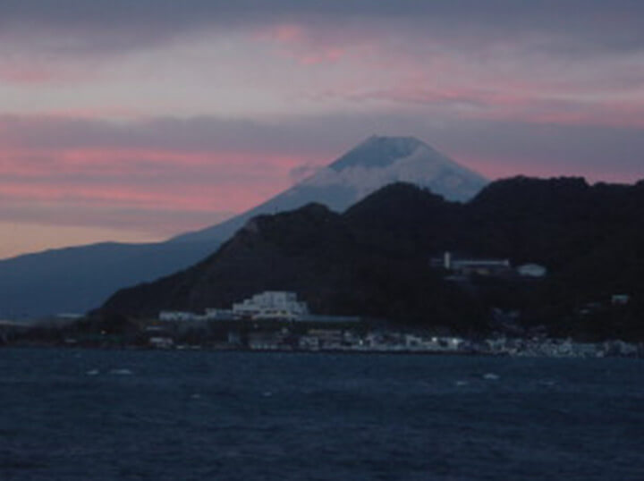 富士山 夕焼け-民宿 ニュー白坂から臨む